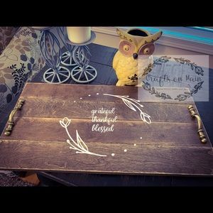 Rustic wood serving tray